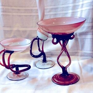 GREAT GIFT IDEA! Beautiful 3 Piece Art Glass Set